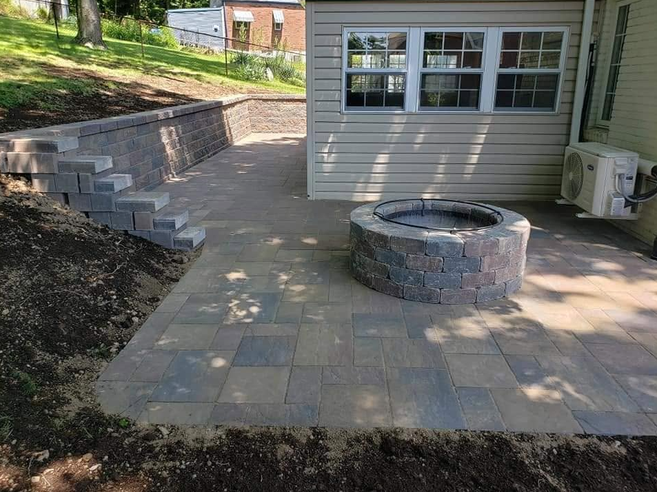 Beautiful outdoor landscape and stone hardscaping